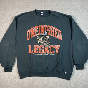 Unfinished Legacy Sweatshirt Mens XXL Gray Graphic Streetwear Russell Athletic